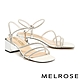 涼鞋 MELROSE 美樂斯 奢華閃鑽多條帶兩穿式方頭高跟涼鞋－銀白 product thumbnail 1