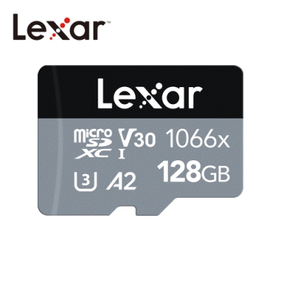 【Lexar】1066x microSDXC UHS-I記憶卡 SILVER系列 128G (附轉接卡) 臺灣公司貨