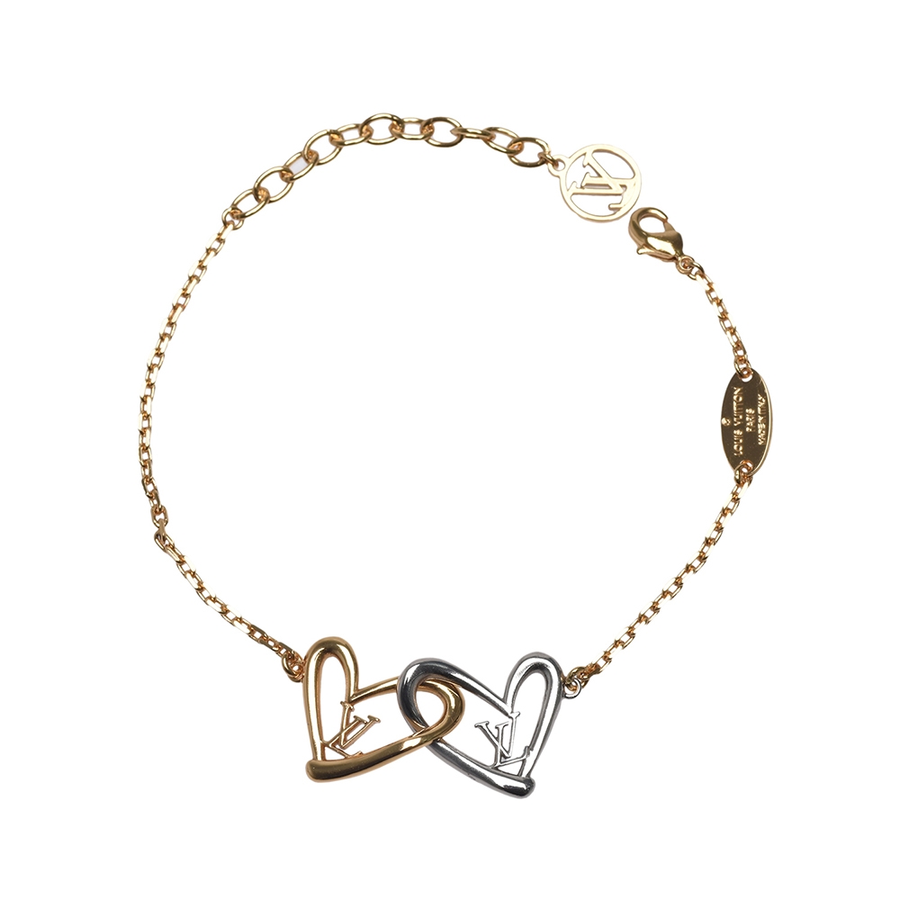 LOUIS VUITTON Bracelet Chain LV Heart Fall in Love M00466 Gold GP