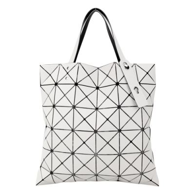 ISSEY MIYAKE 三宅一生 BAOBAO 斜紋三角方格6x6透光手提包-深灰