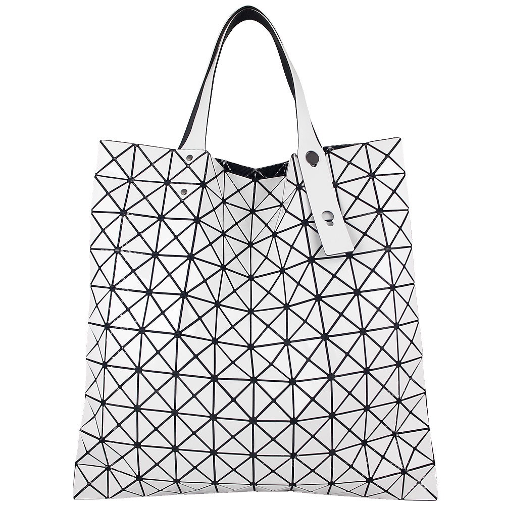 ISSEY MIYAKE 三宅一生 BAOBAO 白色三角格10x10手提包