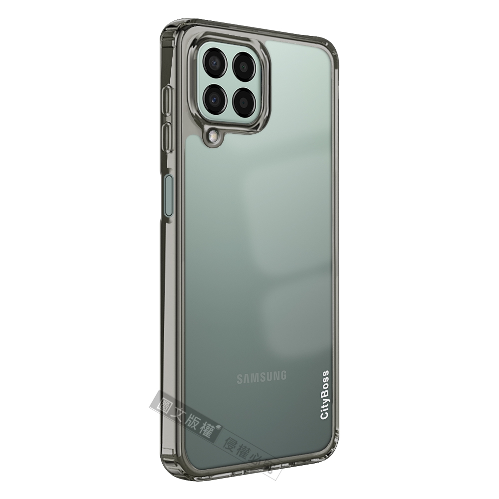 CITY晶鑽彩盾 三星 Samsung Galaxy M33 5G 抗發黃透明殼 氣囊軍規防摔殻 手機殼(石墨灰)