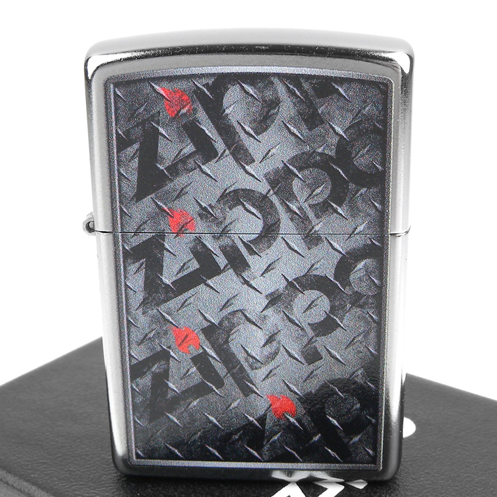 ZIPPO 美系~Diamond Plate-花板Logo圖案設計打火機