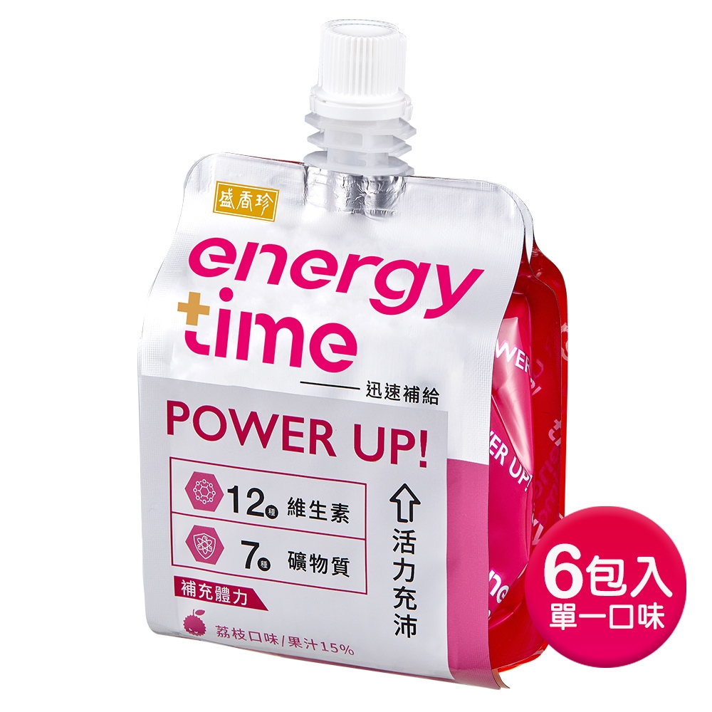 盛香珍 Energy Time機能飲-活力充沛(荔枝)180gX6包入/盒