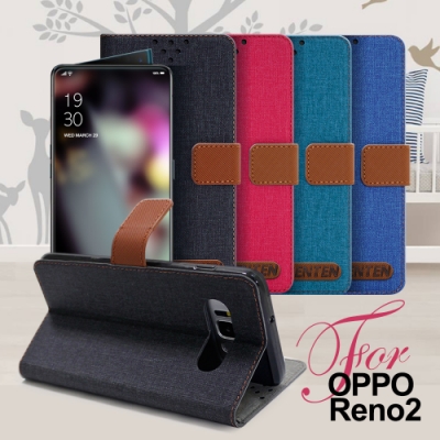 GENTEN for OPPO Reno2 自在文青風支架皮套