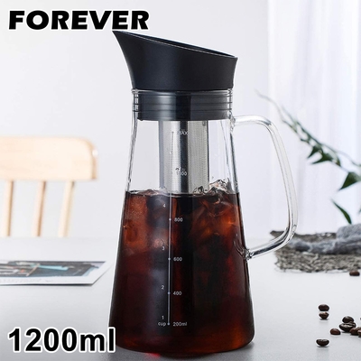 日本FOREVER 耐熱玻璃冷泡茶/冷萃咖啡壺-1200ml