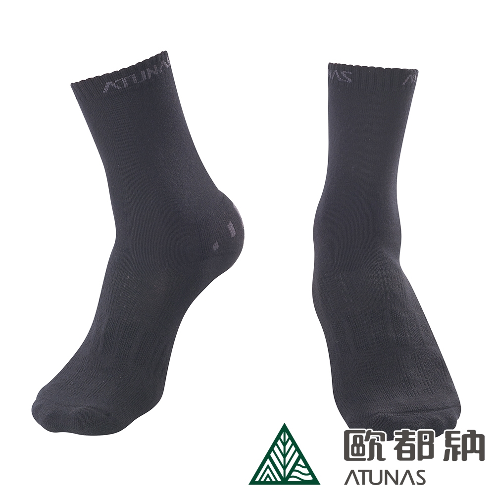 【ATUNAS 歐都納】COOLPLUS抗菌中筒襪A1ASAA02黑/休閒襪/透氣乾爽