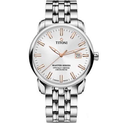 TITONI 梅花錶 大師系列 天文台認證 經典機械腕錶-83188S-575R