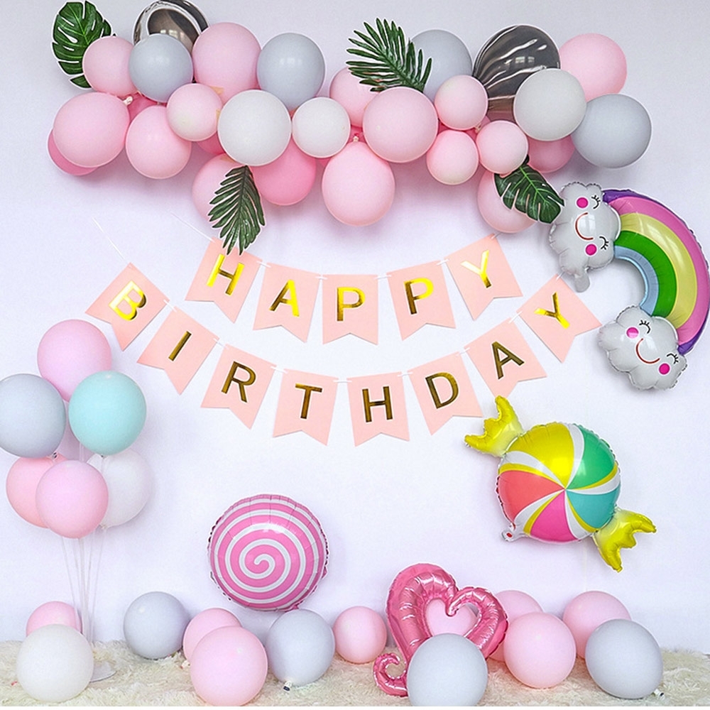 Baby童衣 生日派對馬卡龍色系造型布置週歲慶生派對 場地布置氣球 生日派對布置會場 88637
