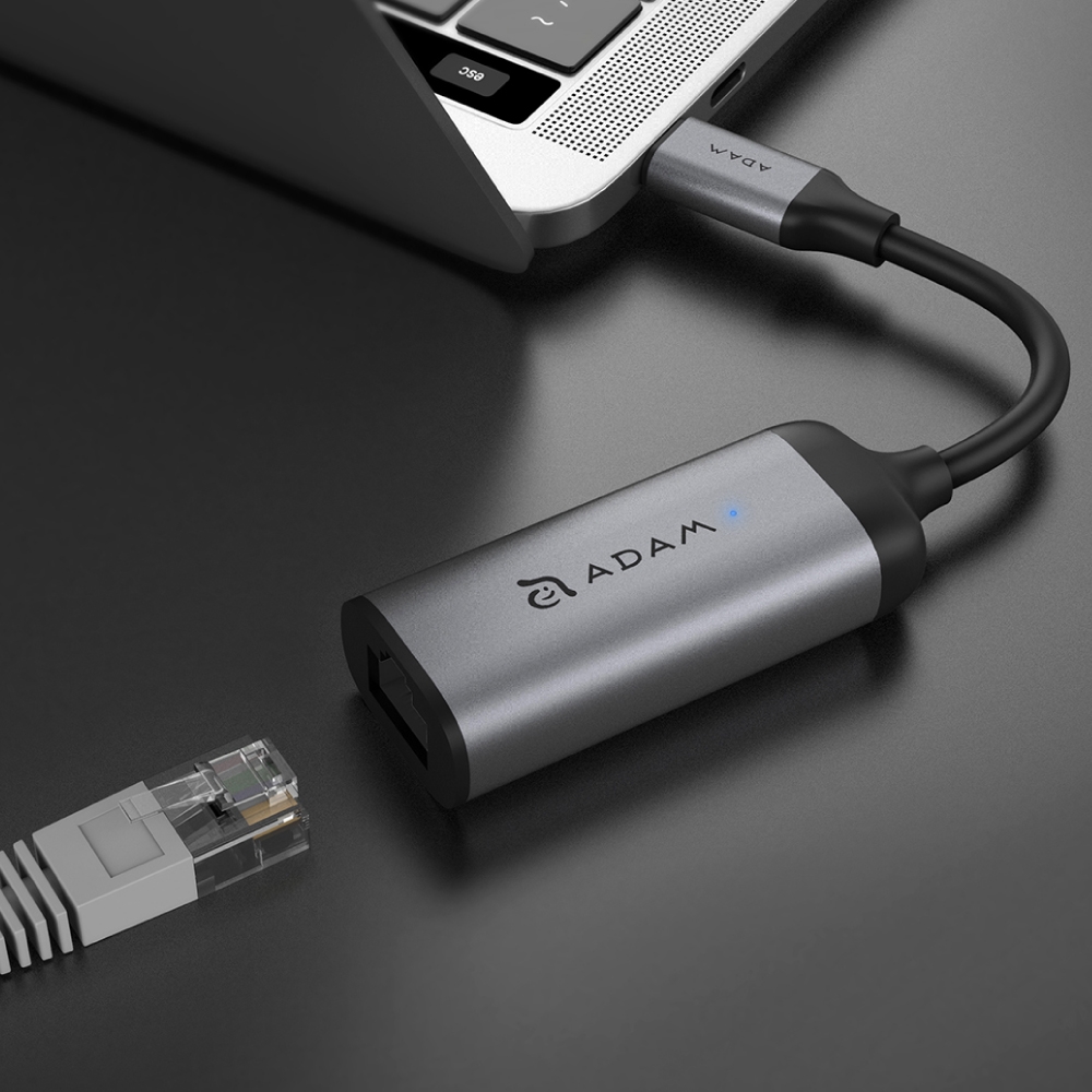 亞果元素 CASA e1 USB Type-C 公 對 Gigabit 高速乙太網路 轉接器 灰