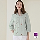 ILEY伊蕾 古典刺繡花藝條紋棉質襯衫(淺綠色；M-XL)1221081517 product thumbnail 1