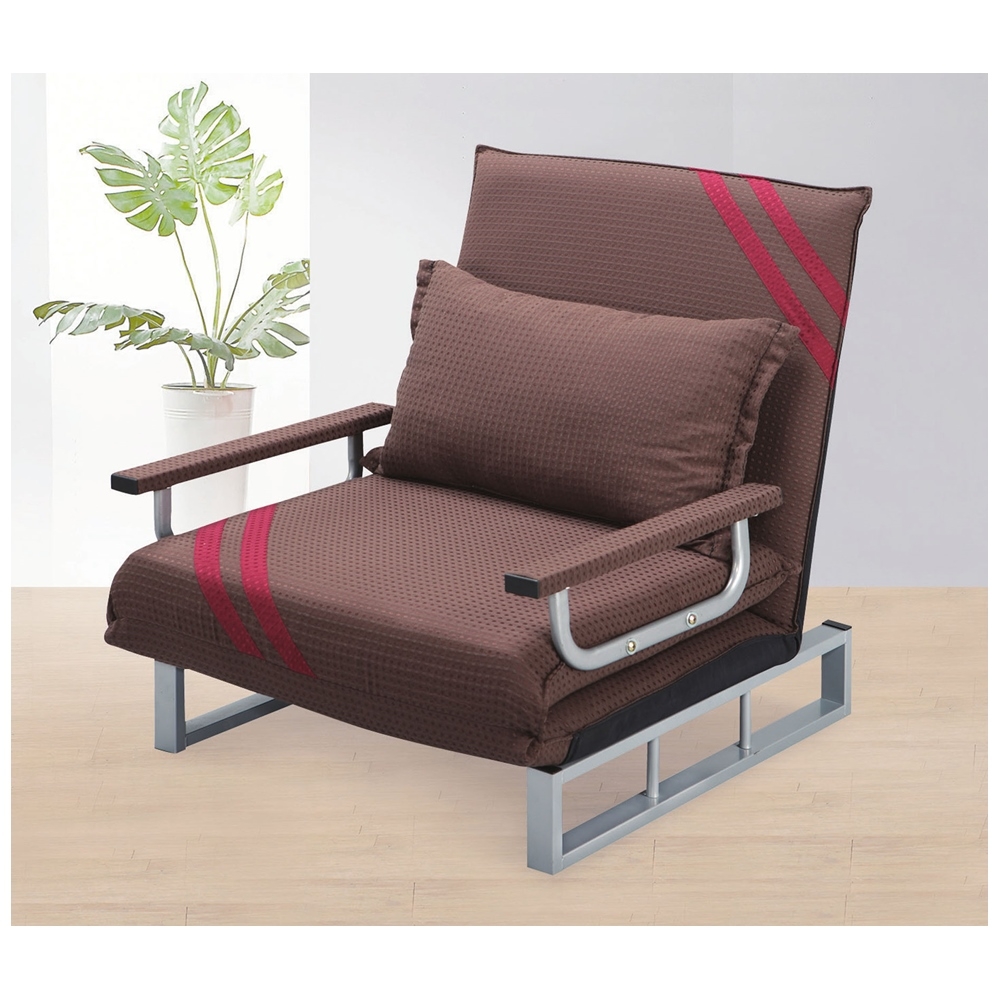 AS雅司-多莉咖啡色單人坐臥兩用沙發床-68×76×81公分