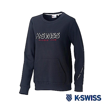 K-SWISS Round Sweat Shirts女圓領長袖上衣-女-黑