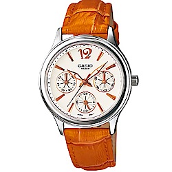 CASIO 復古年代秋冬指標款指針皮帶腕錶(LTP-2085L-5)橘棕色-32mm