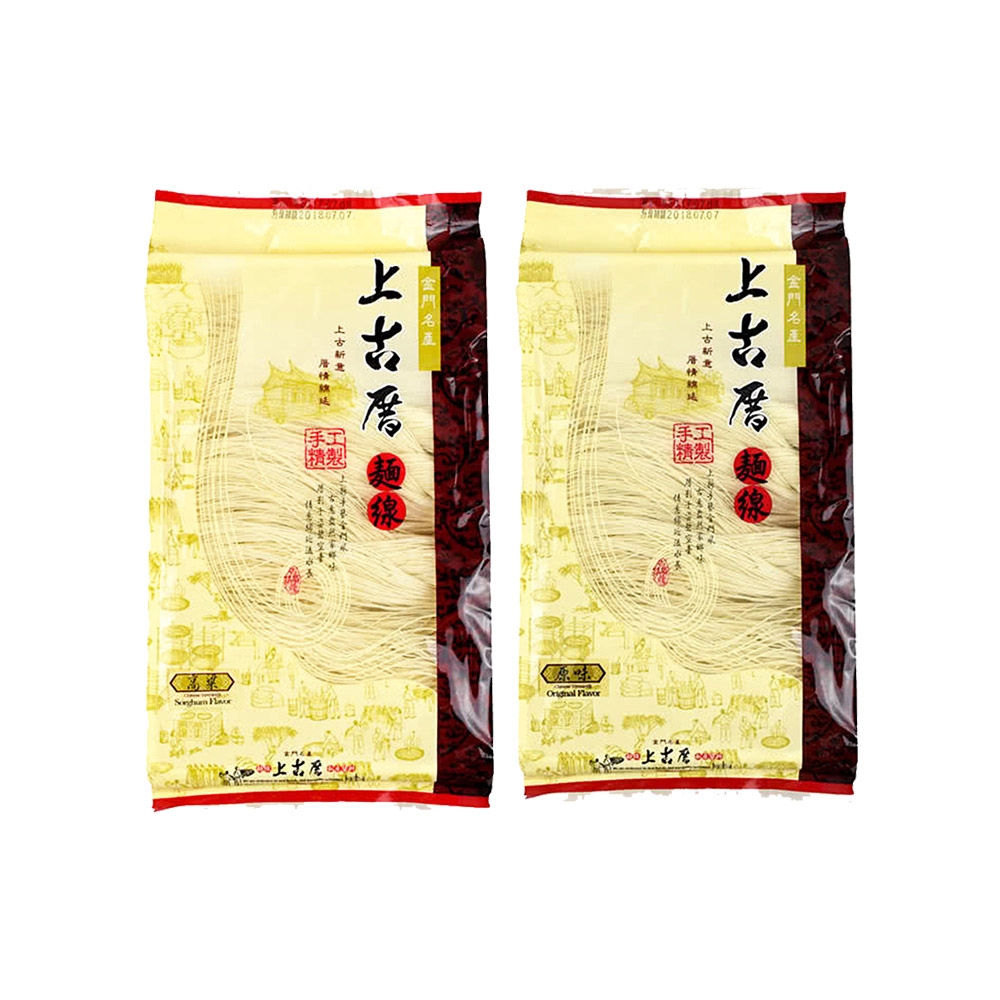 金門邁全球x上古厝麵線-手工麵線400g-原味x3包+高梁x3包(麵線 手工 金門 特產)