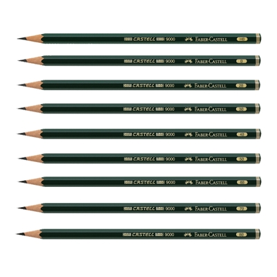 【Faber-Castell】輝柏 頂級素描繪圖9000鉛筆HB~H 12支入 / 盒 119000~119011