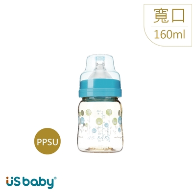 US baby 優生 真母感PPSU奶瓶(寬口160ml-藍/粉)