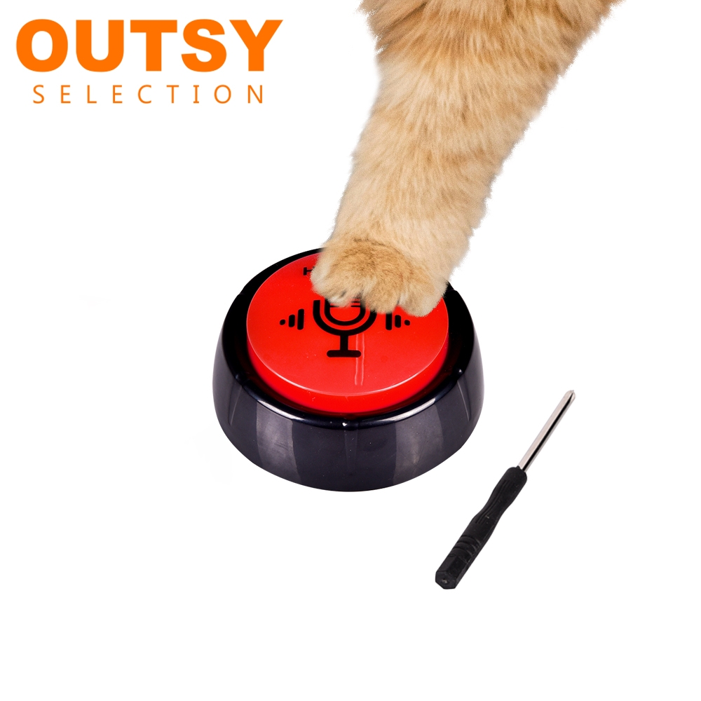 OUTSY寵物點餐鈴訓練按鈕可錄音 附小螺絲起子電池