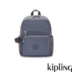 Kipling 灰調寧靜藍雙前袋後背包-JUDY M