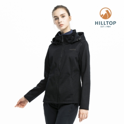 【hilltop山頂鳥】女款防風透氣保暖刷毛外套H22FV5黑美人