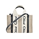 Chloé Woody tote bag帆布迷你兩用包(海軍藍) product thumbnail 1