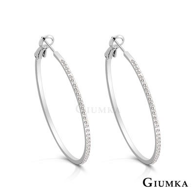 GIUMKA圈圈耳環女款 半圈晶鑽 精鍍正白K 單副價格 MF20017