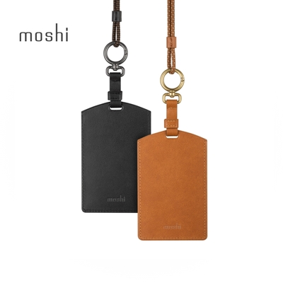 Moshi Dual-sided ID Badge Holder 可調式雙面感應皮革證件套