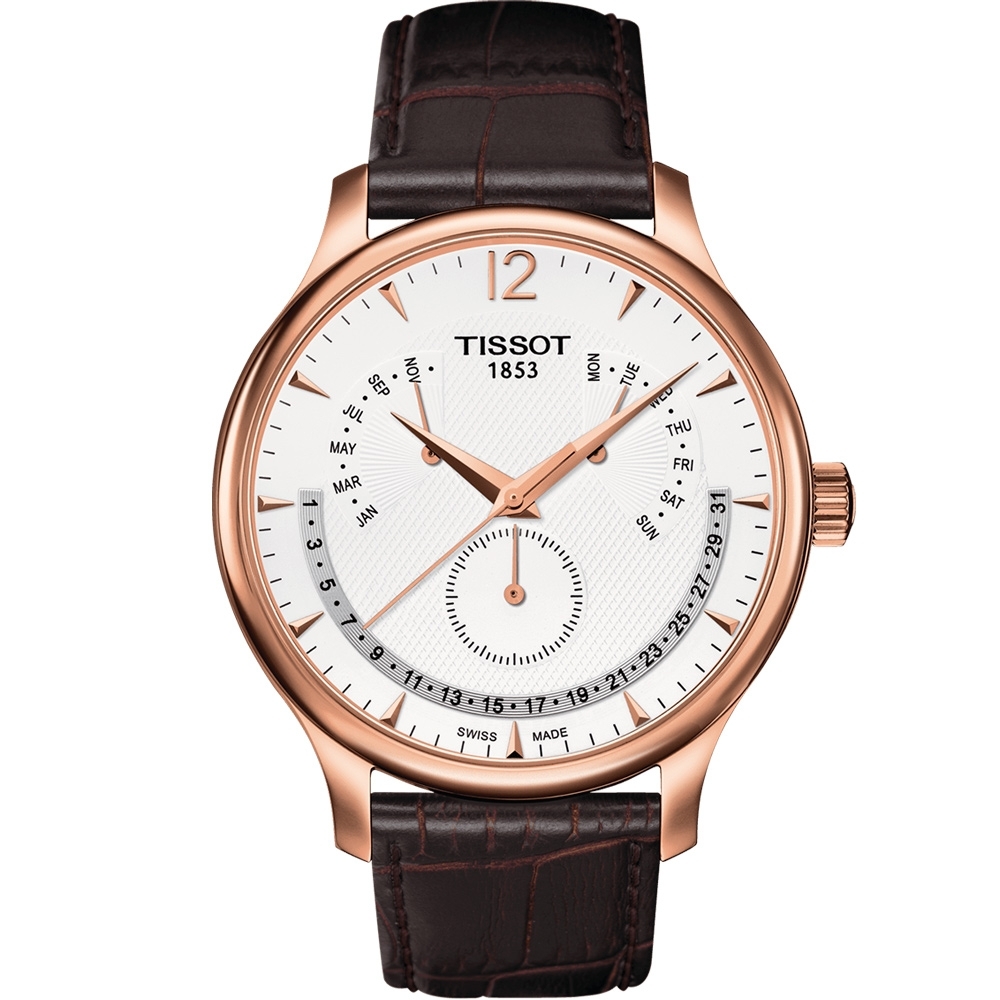 TISSOT 天梭 官方授權 Tradition系列永恆日期腕錶(T0636373603700)42mm