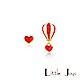 Little Joys 原創設計品牌 Heart Balloon 不對稱耳釘 紅白短款 product thumbnail 1