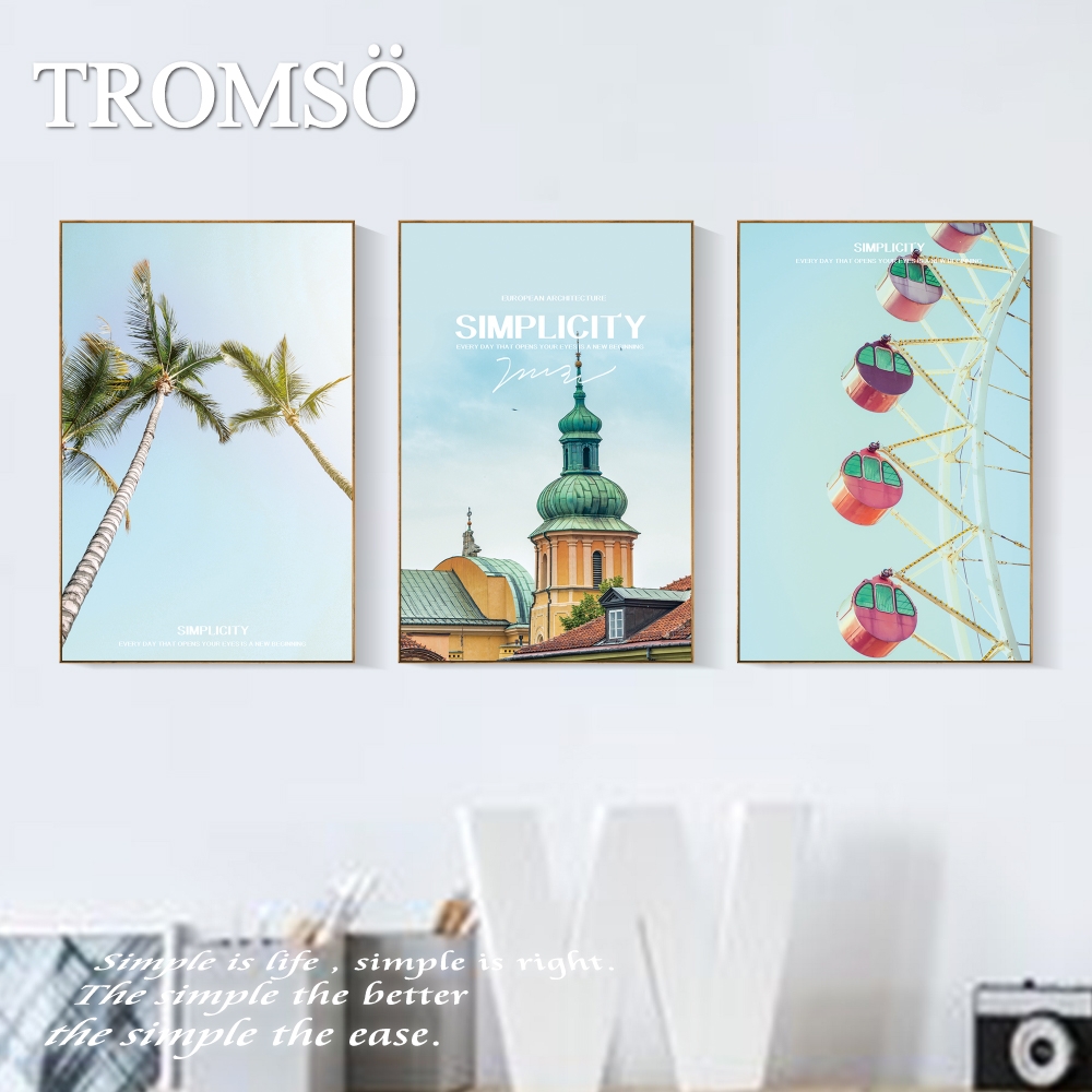 TROMSO北歐生活版畫有框畫-加州假期WA187(三幅一組)