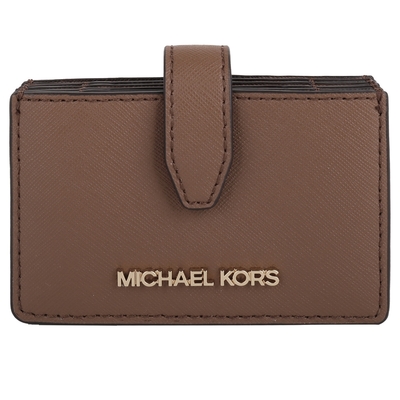 MICHAEL KORS 金字MK防刮PVC 風琴式多卡名片夾(駝)