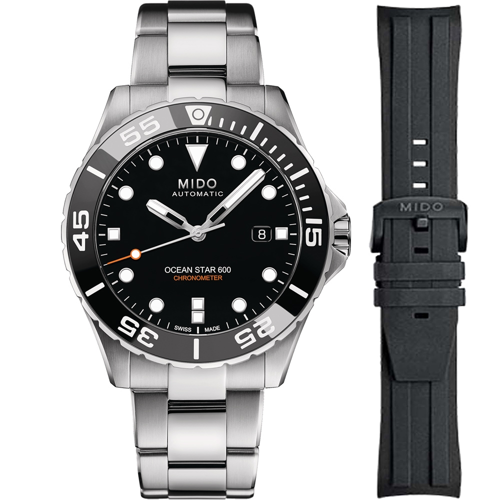 MIDO 美度官方授權經銷商 OCEAN STAR DIVER 陶瓷錶圈600米潛水機械錶組-M0266081105100