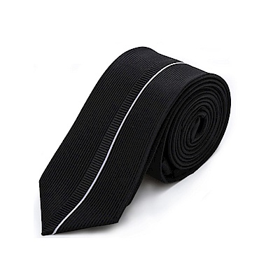 拉福 中線領帶7cm中版領帶拉鍊領帶 (黑)