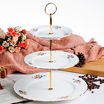 Royal Duke羅馬假期骨瓷三層蛋糕盤(典雅英式下午茶風格)