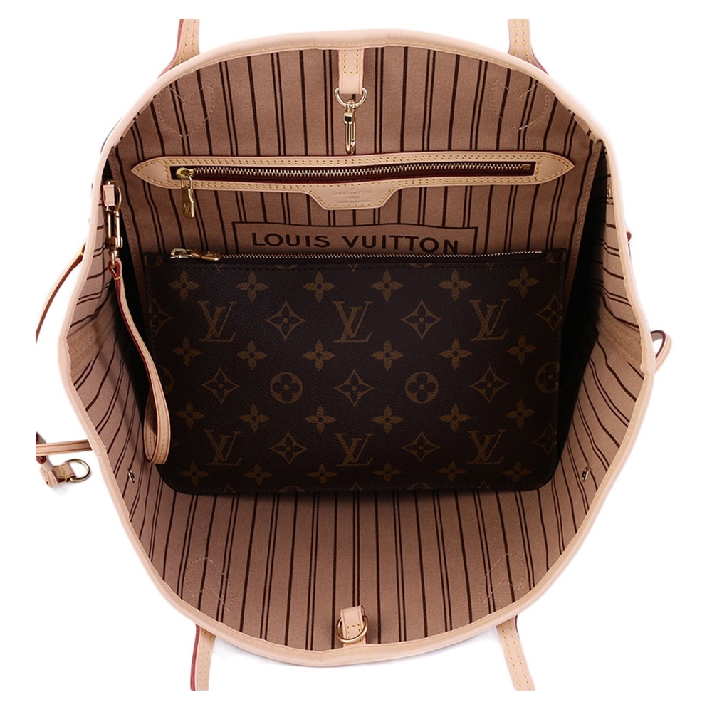 Louis Vuitton NEVERFULL MM MONOGRAM Brown Leather ref.89434 - Joli
