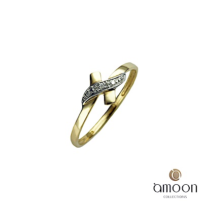 amoon 浪漫雙子星系列 約定 K金鑽石戒指