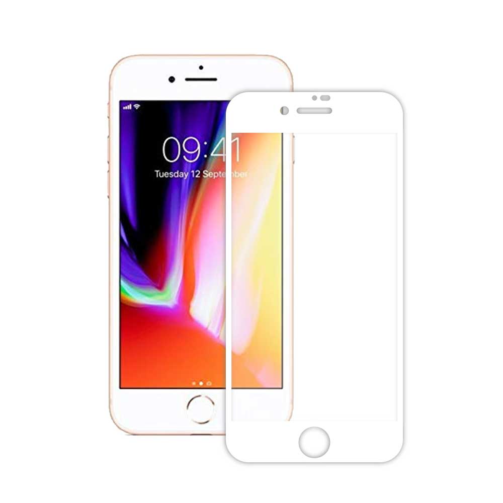 TEKQ iPhone7/8 Plus康寧3D滿版9H鋼化玻璃5.5吋螢幕保護貼-白