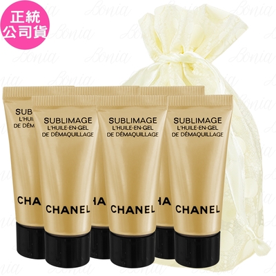 CHANEL 香奈兒 奢華金燦洗卸精萃(5ml)*6旅行袋組(公司貨)