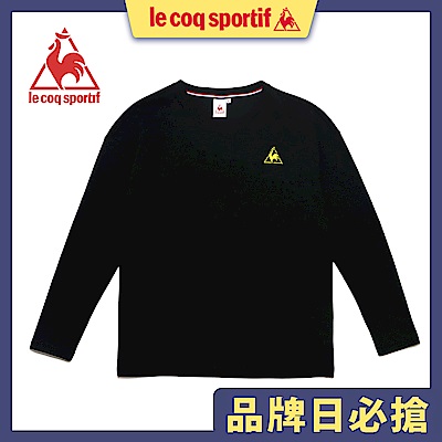 le coq sportif 法國公雞牌休閒落肩圓領T恤 男女-黑