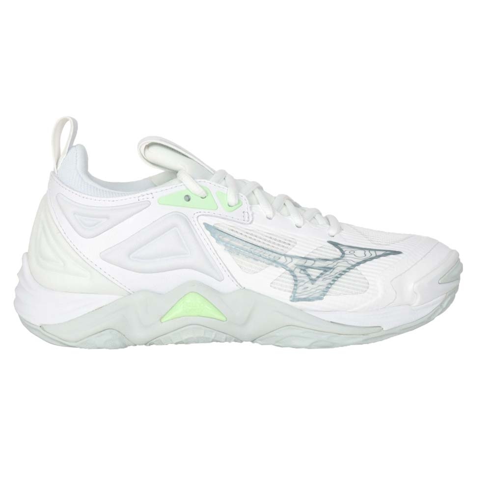 MIZUNO WAVE MOMENTUM 3 女排球鞋-美津濃 運動 訓練 V1GC231235 白淺綠銀