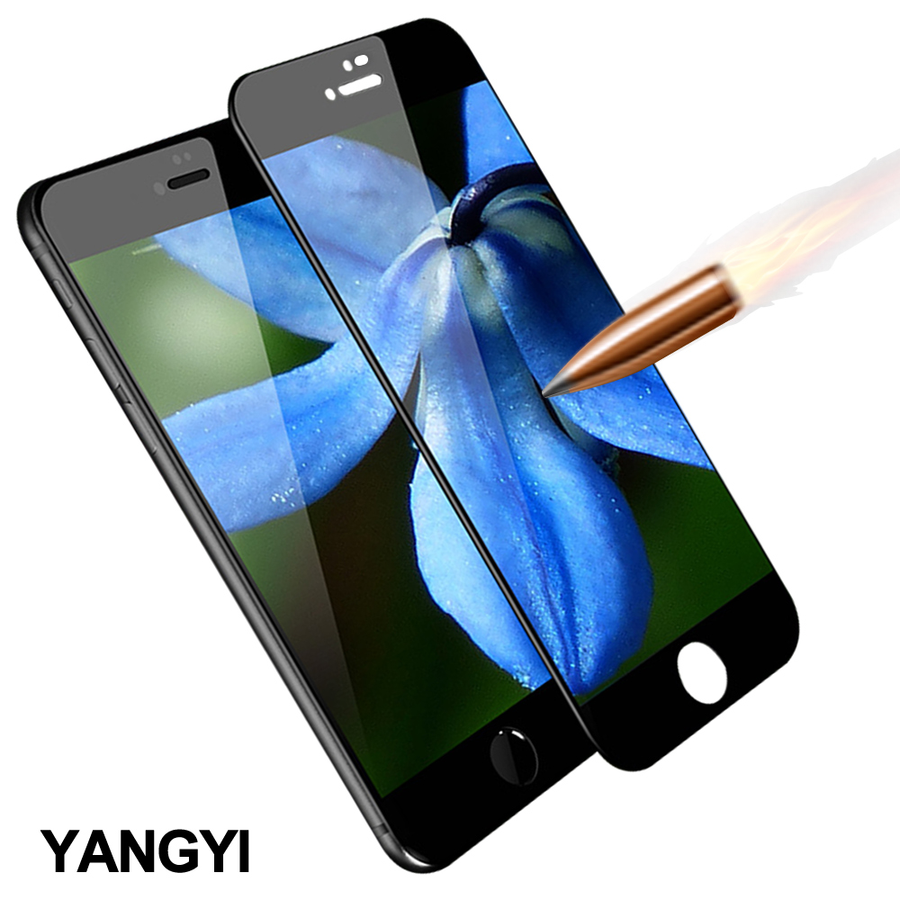 揚邑 iPhone 8/7 Plus 5.5吋 滿版軟邊鋼化玻璃膜3D防爆保護貼-黑