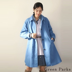 Green Parks  防潑水後背抓褶中長版外套