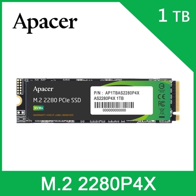 Apacer AS2280P4X 1TB PCIe Gen3x4 M.2 SSD 固態硬碟