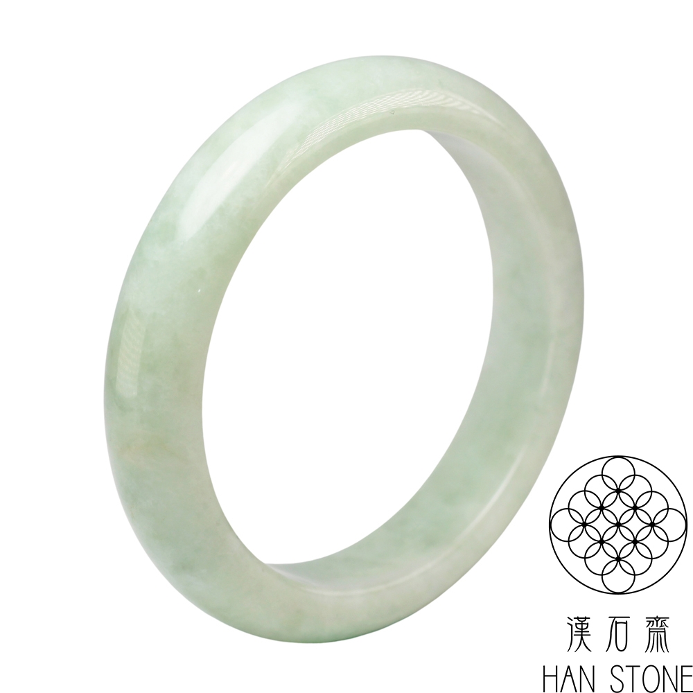 【漢石齋】天然翡翠A貨 手鐲玉鐲 芙蓉種(手圍18.5/版寬13.5mm)