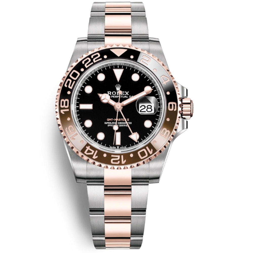 ROLEX 勞力士126711 永恆玫瑰金GMTMASTER II黑面40mm ROLEX 勞力士 Yahoo奇摩購物中心