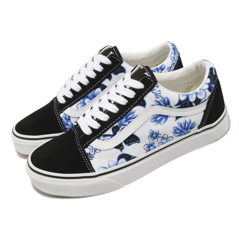 Vans 休閒鞋 Old Skool 男鞋 女鞋 黑 白 藍 青花瓷 花 低筒 麂皮 帆布 VN0A7Q2JY6Z