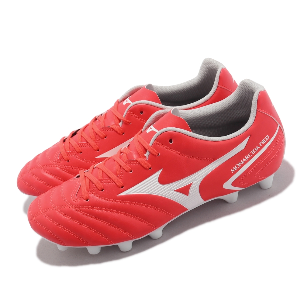 Mizuno 足球鞋Monarcida Neo II Select 寬楦男鞋紅白釘鞋室外草皮