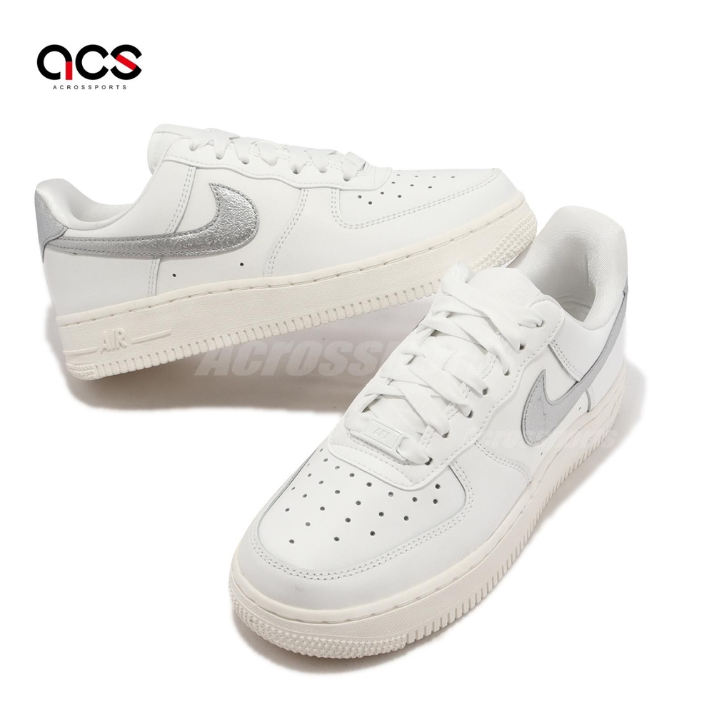 Nike 休閒鞋Wmns Air Force 1 07 ESS TRND 白銀奶油底仿舊女鞋AF1