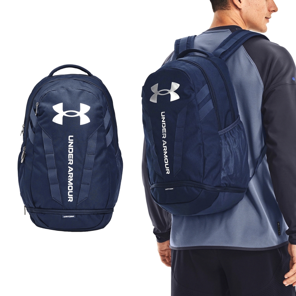 Under Armour 後背包 Hustle 5 男款 藍 白 防水 大空間 15吋 可調背帶 筆電包 背包 UA 1361176408