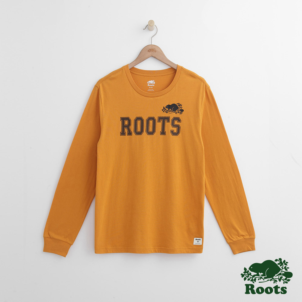 Roots 男裝- 周年系列 點狀字標長袖T恤-黃